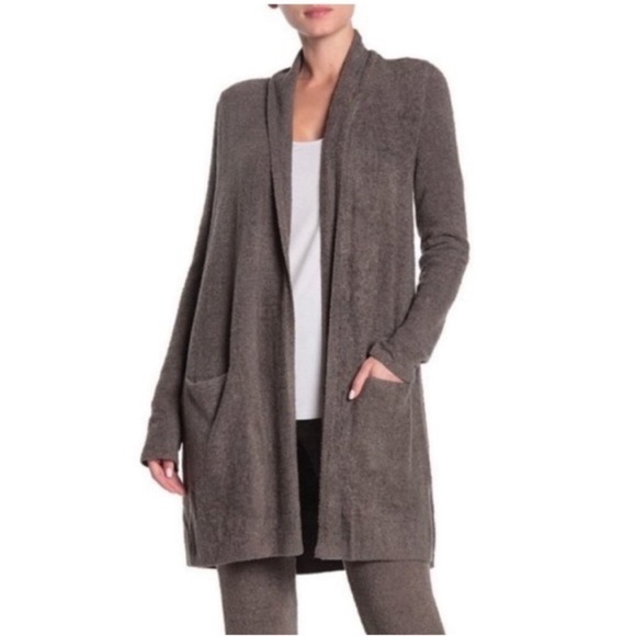 Barefoot Dreams Sweaters - BAREFOOT DREAMS Cozychic Lite Coastal Cardigan #480 Brown Gray Sz 1X